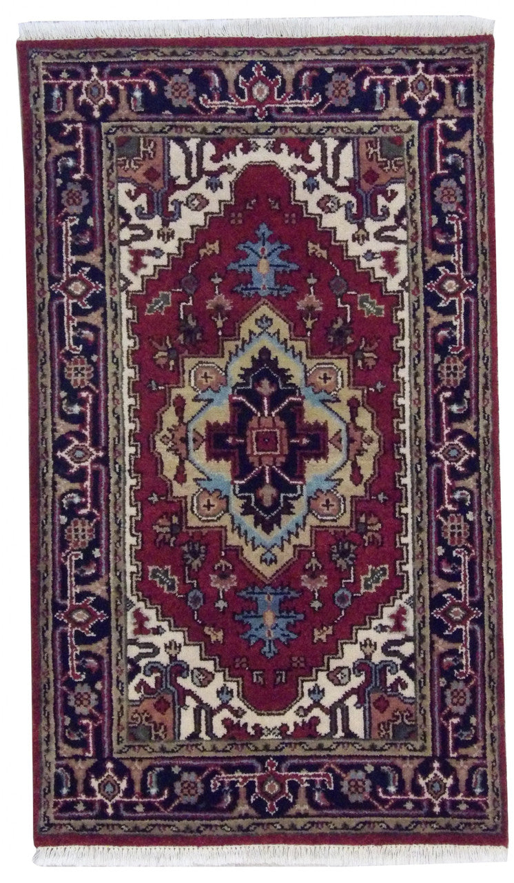 Persian Heriz 3'0"x5'0" Hand-knotted Rug -w109