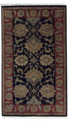 Kashan Jaipur 3'0"x5'0" Hand-knotted Rug -w110
