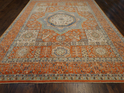 Mamluk Oushak Natural-dye 9'0"x12'0" Hand-knotted Rug -w11378