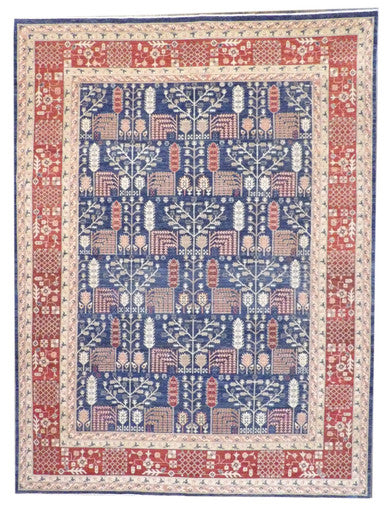 Fine Chobie Ziegler Natural-dye 9'0"x12'0" Hand-knotted Rug -W11379