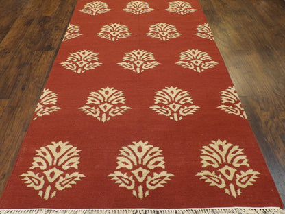 Coastal Flat-Weave Indoor/Outdoor Beach 5'0"x8'0" Hand-knotted Rug -W1103