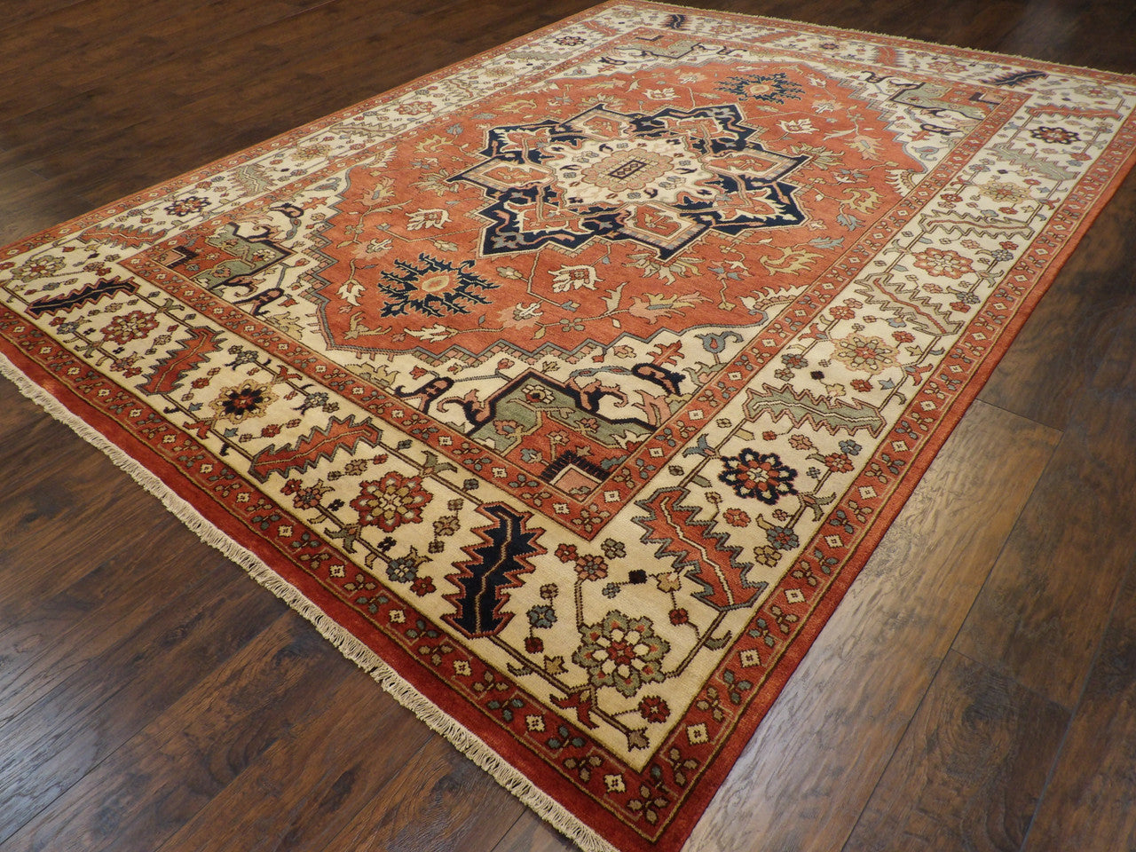 Fine Sherapi Natural-dye 9'0"x12'0" Hand-knotted Rug -w11392