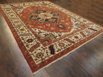 Fine Sherapi Natural-dye 9'0"x12'0" Hand-knotted Rug -w11392