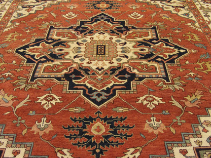 Fine Sherapi Natural-dye 9'0"x12'0" Hand-knotted Rug -w11392