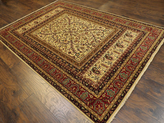 Fine Persian Haji Jalili 6'0"x9'0" Hand-knotted Rug -W11045