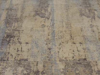 Transitional Oxidized Silky Broken Abstract Design 5'0"x8'0" Hand-knotted Rug -W11051
