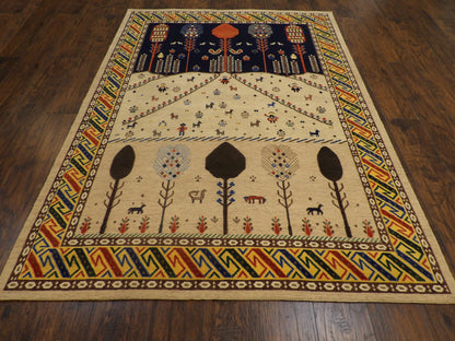 Fine Tribal Khorasin Soumak Weave 5'0"x8'0" Hand-knotted Rug -W11055