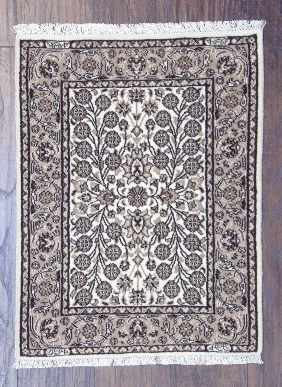 Brown 2'0" x 3'0" Fine Turk Hereki Hand knotted Wool/Silk Rug - Sku: w11060