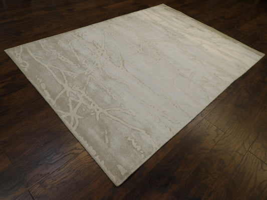 Modern Silky Loop Abstract Design Hand-Loom 5'0"x8'0" Hand-loom Rug -W11075