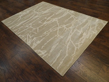 Modern Silky Loop Abstract Design Hand-Loom 5'0"x8'0" Hand-loom Rug -W11075
