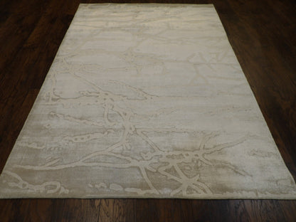 Modern Silky Loop Abstract Design Hand-Loom 5'0"x8'0" Hand-loom Rug -W11075