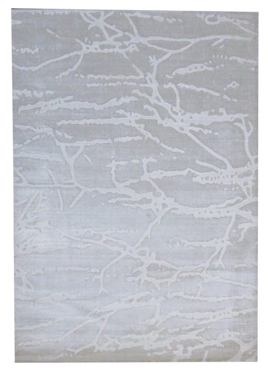 Modern Silky Loop Abstract Design Hand-Loom 5'0"x8'0" Hand-loom Rug -W11075