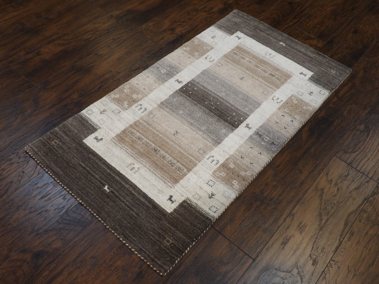Persian Gabbeh 2'0"x4'0" Hand-knotted Rug -w11081