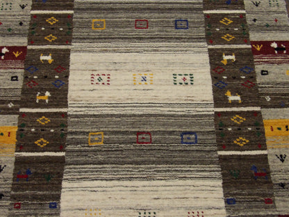 Persian Gabbeh 2'0"x4'0" Hand-knotted Rug -w11082