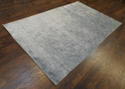 Contemporary Silky Plain Tie Dye Design Hand-Loom 5'0"x8'0" Hand-loom Rug -W11087