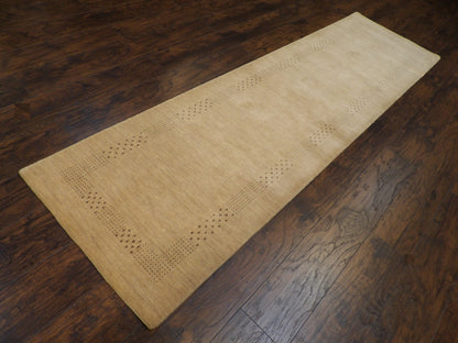 Modern Gabbeh 2'6"x10'0" Hand-knotted Rug -w11096
