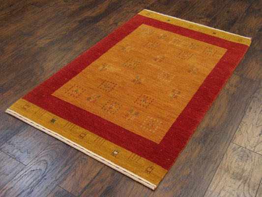 Gabbeh Loom-Knotted 3'0"x5'0" Loom-knotted Rug -w11099