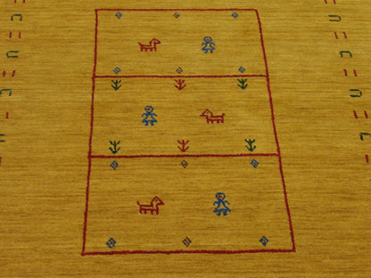 Gabbeh Loom-Knotted 3'0"x5'0" Loom-knotted Rug -w11101