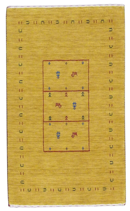 Gabbeh Loom-Knotted 3'0"x5'0" Loom-knotted Rug -w11101