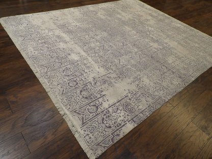 Ikat Oxidized Carved Silky 8'0"x10'0" Hand-knotted Rug -w11161