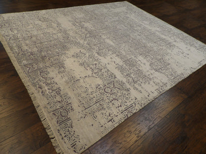 Ikat Oxidized Carved Silky 8'0"x10'0" Hand-knotted Rug -w11161