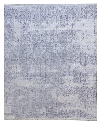 Ikat Oxidized Carved Silky 8'0"x10'0" Hand-knotted Rug -w11161