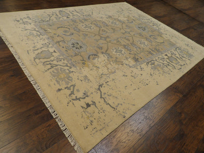 Transitional Abstract Broken Design 8'0"x10'0" Hand-knotted Rug -w11165