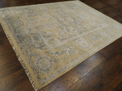 Turk Anatolian Oushak Oxidized Silver Wash 8'0"x10'0" Hand-knotted Rug -w11167