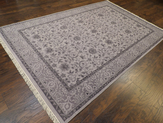 Turk Oushak White Wash 6'0"x9'0" Hand-knotted Rug -W11170