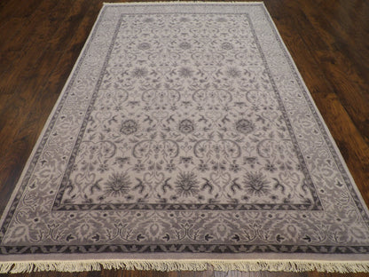 Turk Oushak White Wash 6'0"x9'0" Hand-knotted Rug -W11170