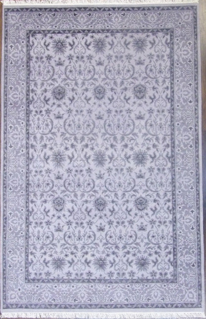 Turk Oushak White Wash 6'0"x9'0" Hand-knotted Rug -W11170