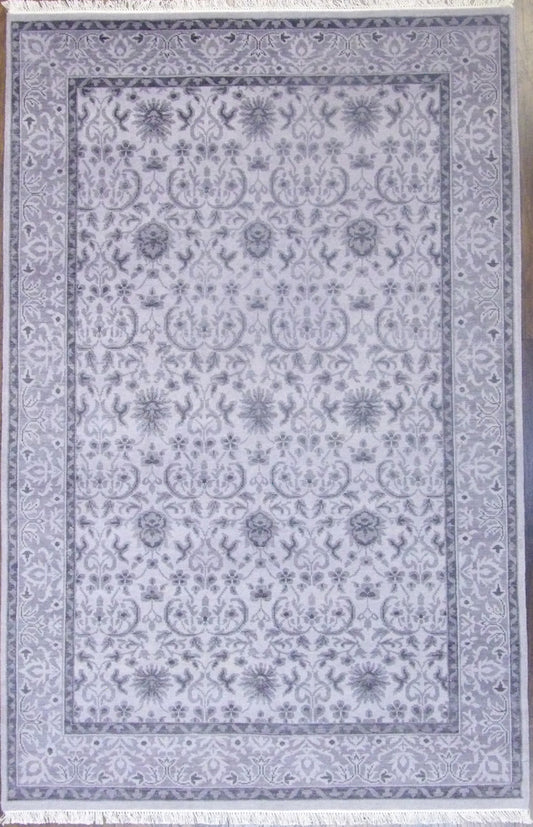 Turk Oushak White Wash 6'0"x9'0" Hand-knotted Rug -W11170