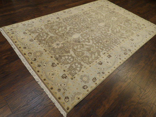 Turk Oushak White Wash 6'0"x9'0" Hand-knotted Rug -W11172