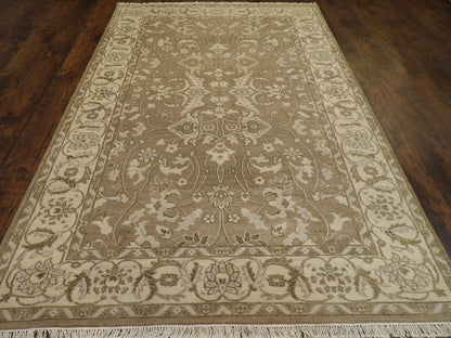 Turk Oushak White Wash 6'0"x9'0" Hand-knotted Rug -W11174