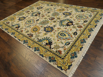Colorful  Rich Ziegler Design 8'0"x10'0" Hand-knotted Rug -w11177