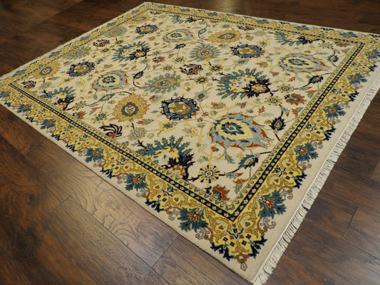 Colorful  Rich Ziegler Design 8'0"x10'0" Hand-knotted Rug -w11177