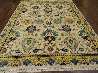 Colorful  Rich Ziegler Design 8'0"x10'0" Hand-knotted Rug -w11177