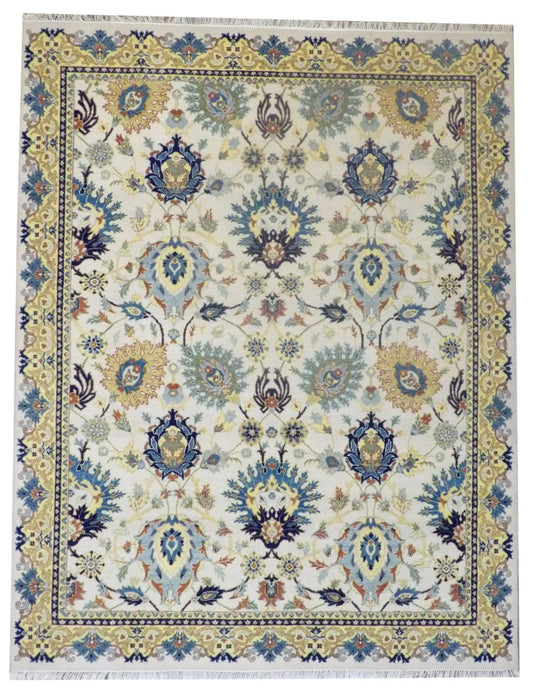 Colorful  Rich Ziegler Design 8'0"x10'0" Hand-knotted Rug -w11177