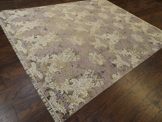 Transitional Abstract Oxidized Design 8 x 10'0 Hand-knotted Rug - w11182