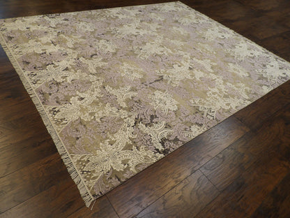 Transitional Abstract Oxidized Design 8 x 10'0 Hand-knotted Rug - w11182