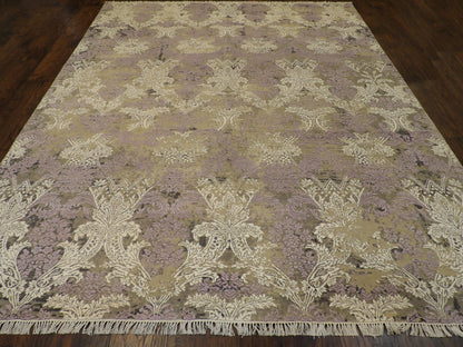 Transitional Abstract Oxidized Design 8 x 10'0 Hand-knotted Rug - w11182