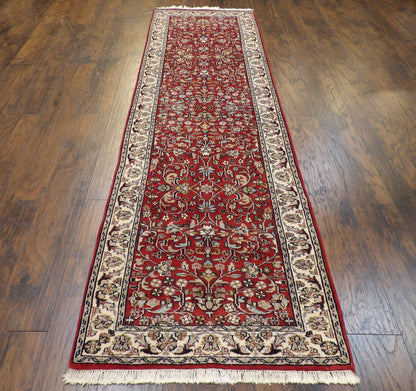 Fine Persian Kashan 2'6"x10'0" Hand-knotted Rug -w11185