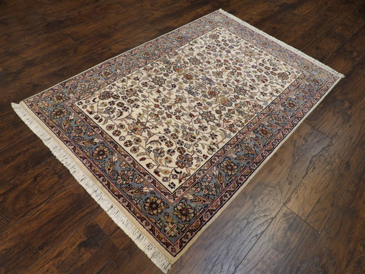 Fine Persian Kashan 4'0"x6'0" Hand-knotted Rug -w11186