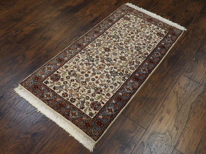 Fine Persian Kashan 2'0"x4'0" Hand-knotted Rug -w11187