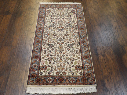 Fine Persian Kashan 2'0"x4'0" Hand-knotted Rug -w11187