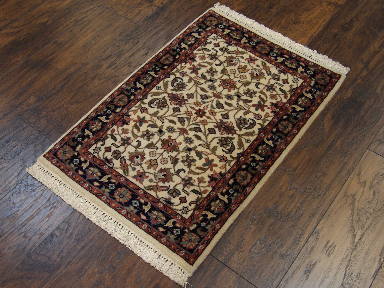 Blue 2'0" x 3'0" Fine Persian Kashan Hand knotted Wool Rug - Sku: w11192