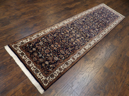 Fine Persian Kashan 2'6"x10'0" Hand-knotted Rug -w11198