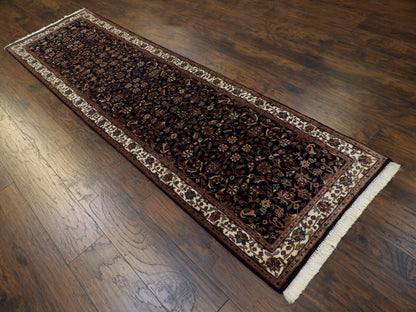 Fine Persian Kashan 2'6"x10'0" Hand-knotted Rug -w11198