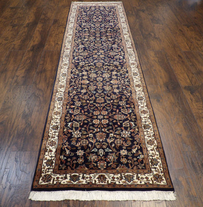 Fine Persian Kashan 2'6"x10'0" Hand-knotted Rug -w11198