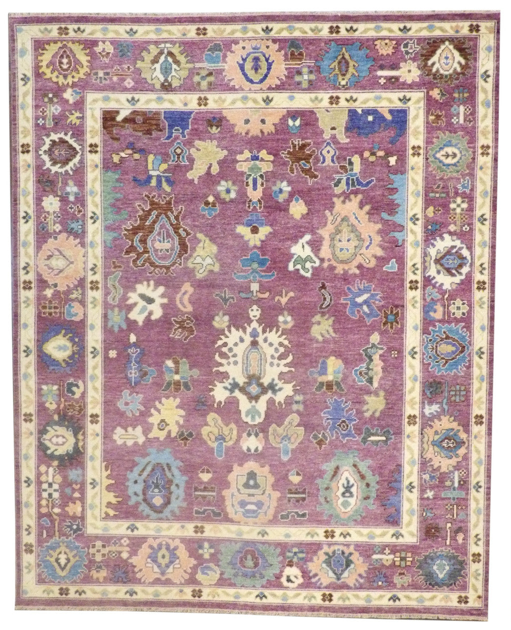Purple 8'0" x 10'0" Turk Colorful Oushak Natural dye Hand knotted Wool Rug - Sku: w11234